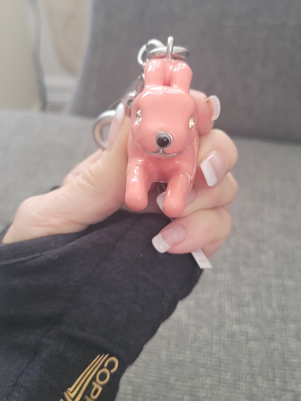 Coach Coral Pink Bunny Charm Key Charm with Crystal Eye - Picture 15 of 16